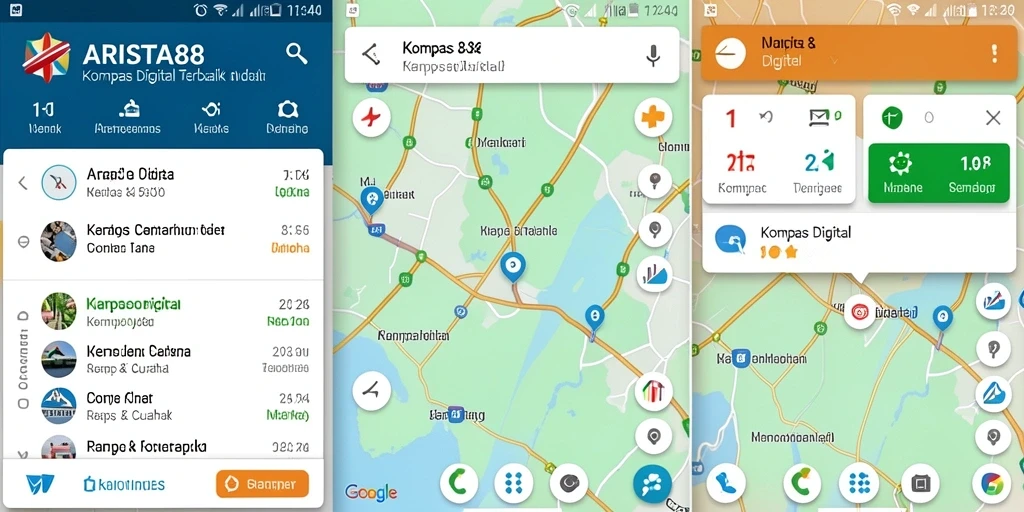 Tampilan antarmuka ARISTA88 dengan fungsi kompas digital yang jelas.