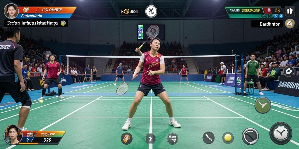 Tampilan antarmuka COLOKSGP saat pertandingan Badminton.
