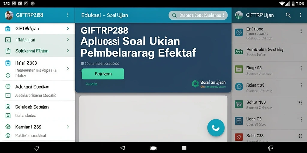 Antarmuka pengguna aplikasai Soal Ujian GIFTRP288 yang menarik dan interaktif.