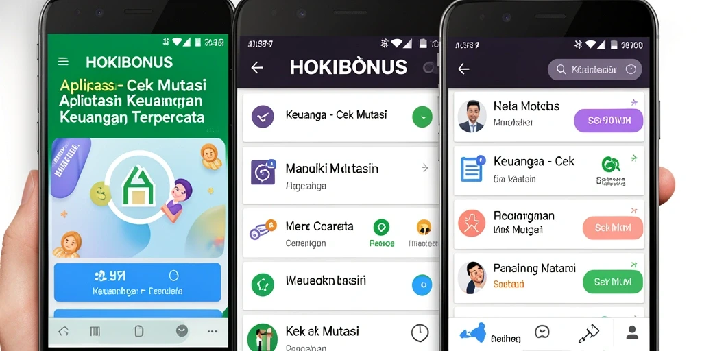 Antarmuka HOKIBONUS menampilkan fitur Cek Mutasi yang informatif.