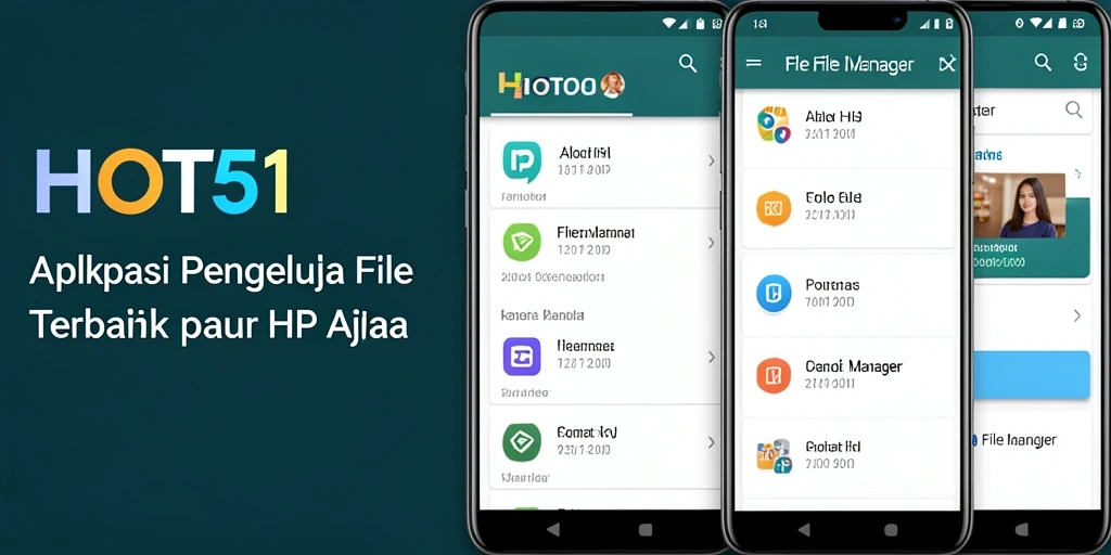 Screenshot utama HOT51 menunjukkan antarmuka File Manager yang intuitif dan bersih.