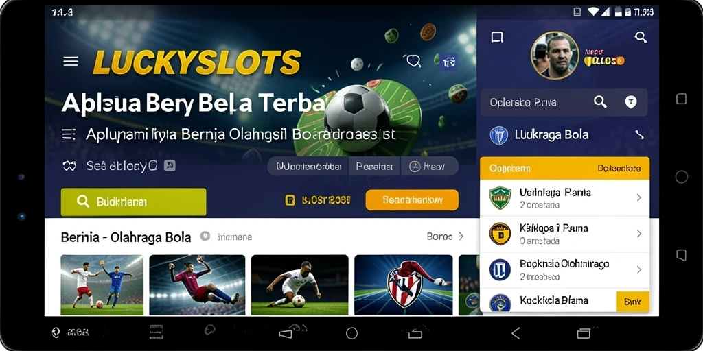 Antarmuka utama LUCKYSLOTS menampilkan berita olahraga bola terbaru.