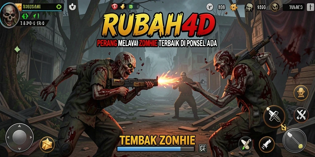 Tampilan antarmuka RUBAH4D dengan aksi tembak zombie yang mendebarkan.