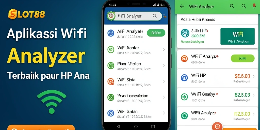 Tampilan antarmuka SLOT88 yang menampilkan analisis jaringan WiFi.