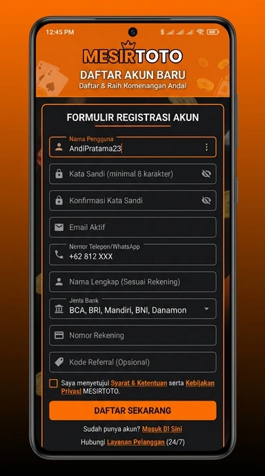 Cara Mudah Buat Akun Baru Mesirtoto